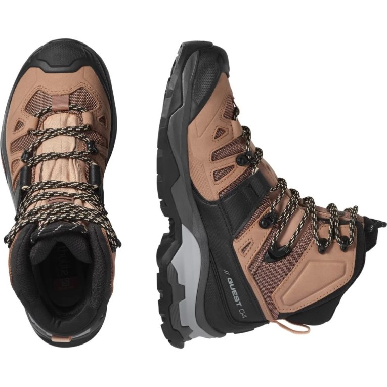 Botas Montaña Salomon Quest 4 GTX Mujer Marrom Negros | MX UCEP504